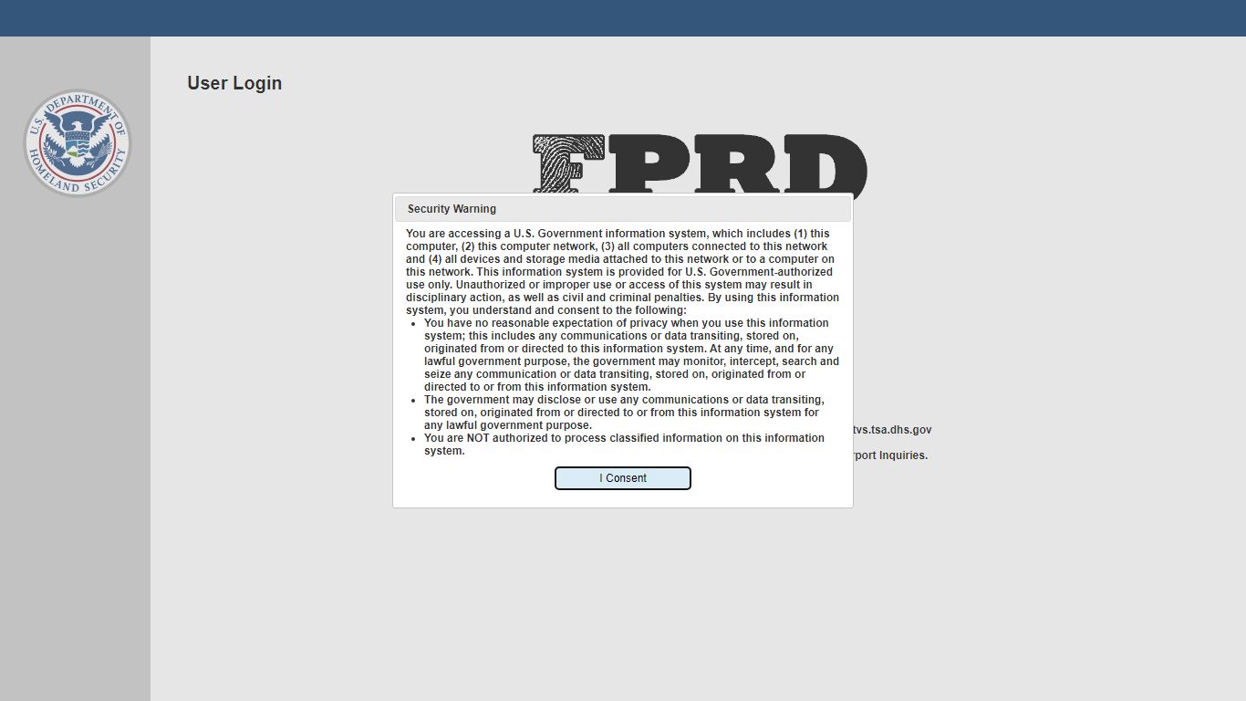 FPRD User Login